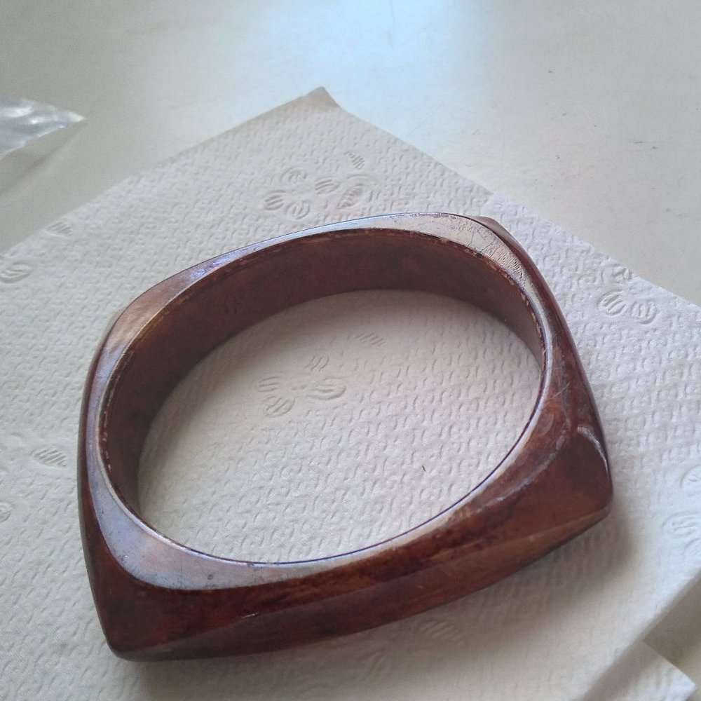 Simulated wood Bangle bracelet 2.5 inch